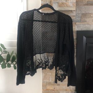 American Rag Black Sheer Cardigan